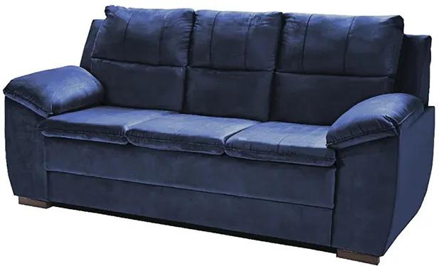 Sofá Com Fibra No Encosto Apogeu 3 Lugares Tecido Suede Azul - Umaflex