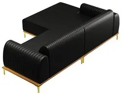 Sofá 255cm 4 Lugares com Chaise Esquerdo Pés Gold Molino B-159 Corano