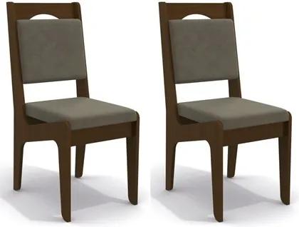 Kit 2 Cadeiras CAD105 para Sala de Jantar Walnut/Morel - Kappesberg