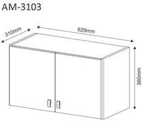 Armário Aéreo Pequeno 02 Portas AM3103 Branco - Tecno Mobili