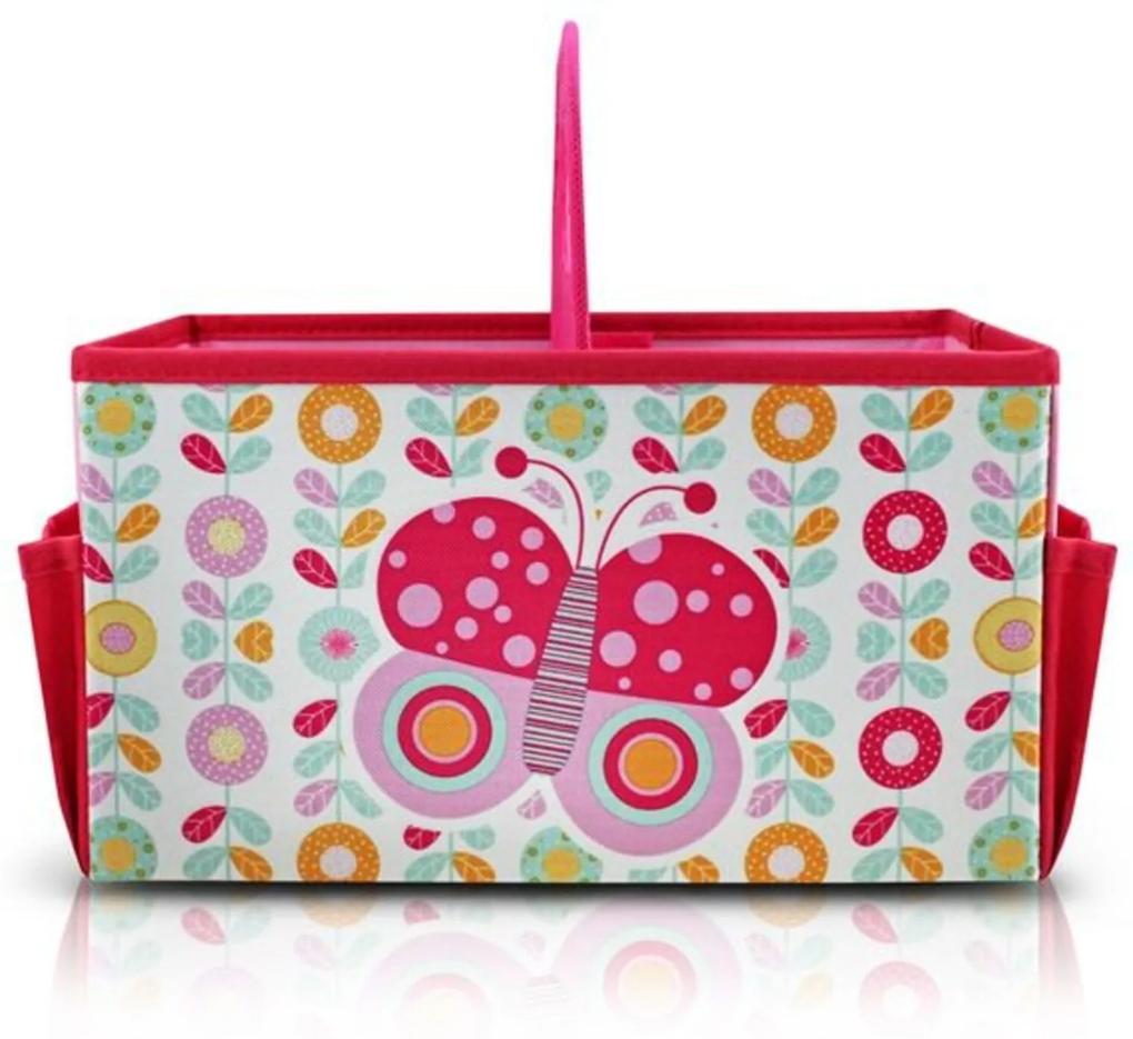 Caixa Organizadora Infantil com Alça Jacki Design Pequeninos Rosa
