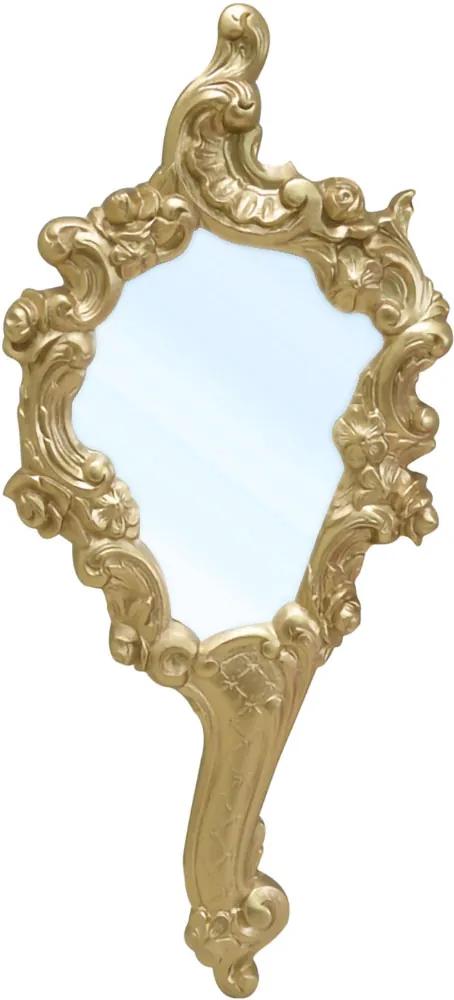 Espelho de Mão Princesa em Resina e Pintura Dourada