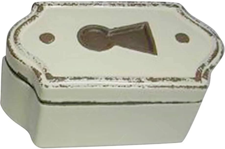 Caixa Decorativa Le Cle Ondulada Creme em Cerâmica - Urban - 17x10 cm
