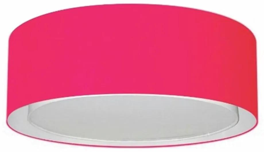 Plafon Duplo Cilíndrico Md-3038 Cúpula em Tecido 80x30cm Rosa Pink - Bivolt