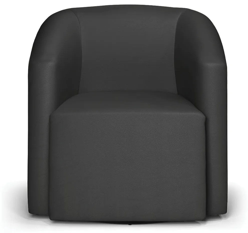 Poltrona Decorativa Base Giratória Stella Max Sintético Preto D03 - D'Rossi