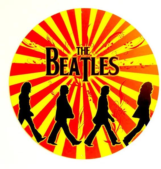 Placa Beatles Retro Orange Redonda