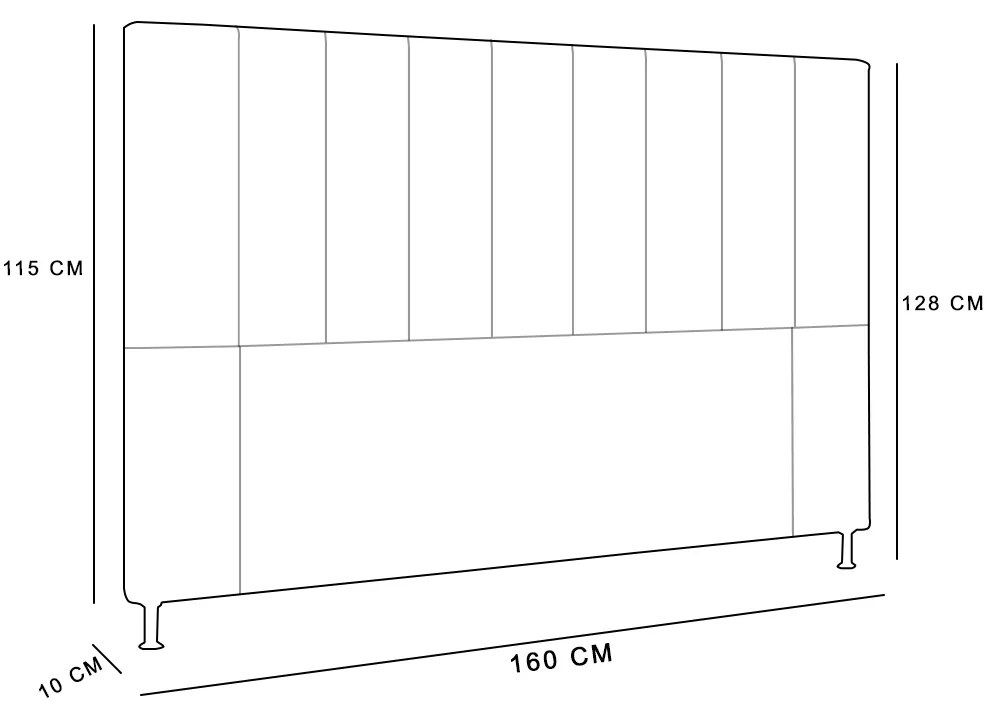 Cabeceira Malibu Para Cama Box Queen 160 cm Corino - D'Rossi - Bege