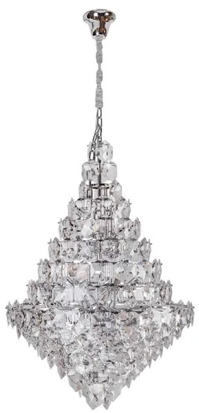 Lustre Metal Cristal Cromado 90cm