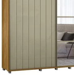 Guarda Roupa Casal 230cm Com Espelho Verbena Opala/Cumaru Z10 - Mpozen