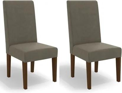 Kit 2 Cadeiras CAD110 para Sala de Jantar Walnut/Morel - Kappesberg