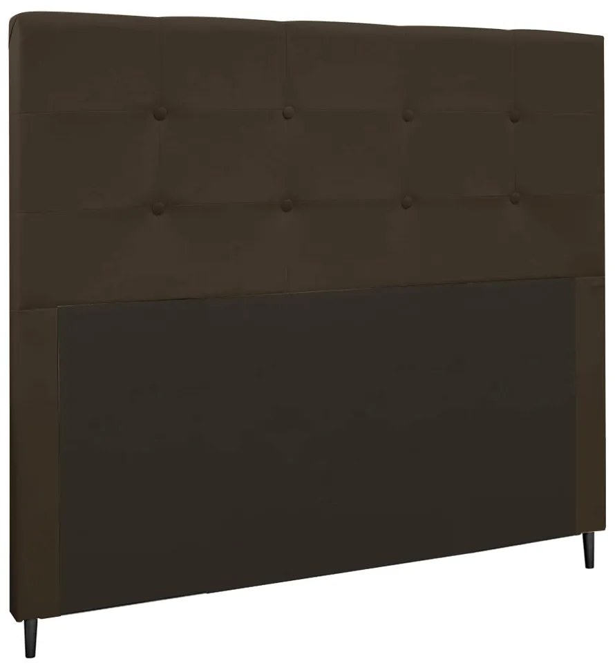 Cabeceira Luna Para Cama Box Casal 140 cm Suede - D'Rossi - Marrom