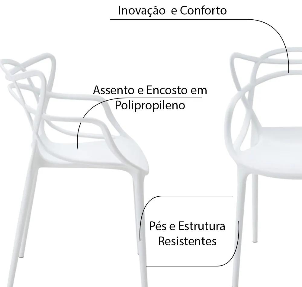 Cadeira Decorativa Sala e Cozinha Feliti (PP) Branca G56 - Gran Belo