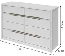 Cômoda Para Quarto 8 Gavetas City M10 Branco - Mpozenato