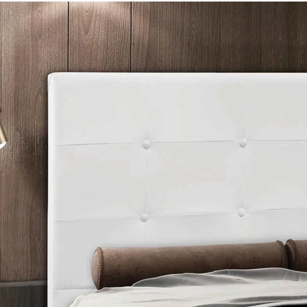 Cabeceira Luna Para Cama Box Solteiro 90 cm Corino - D'Rossi - Branco