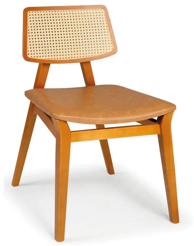 Cadeira Mabel Assento Anatômico Encosto com Tela Portuguesa Estrutura Madeira Tauari Design by Asa Design