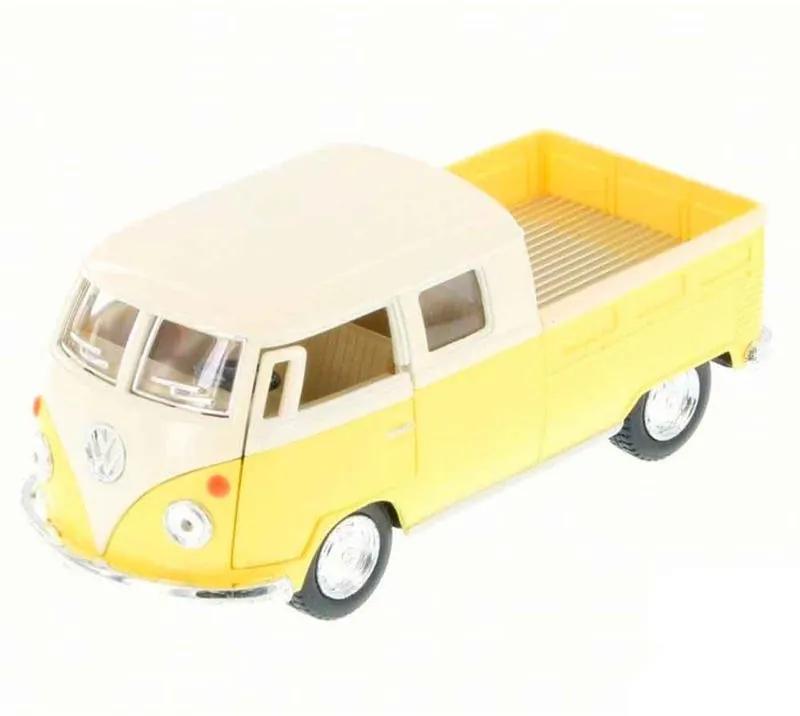 Miniatura 1963 Volkswagen Kombi Pickup Cabine Dupla Escala 1:34 Amarelo Pastel