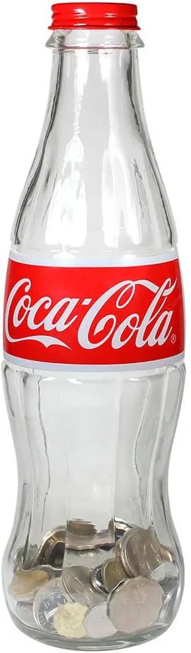 Cofre Coca-Cola Garrafa Contour 3D Pequeno Transparente em Vidro Urban