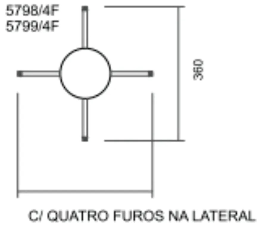 Arandela Galáxia 1Xpci Led 5W 110V Ø12X5Cm (C/ Quatro Furos Na Lateral... (ORN-M - Ouro Novo Metálico)