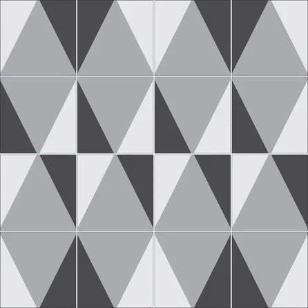 Adesivo Azulejo Geométrico Cinza  Preto Branco 68421