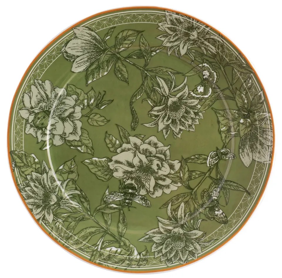 Prato Raso 26Cm Porcelana Schmidt - Dec. Floresta 2438