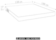 Colchão Casal Light Bordado Espuma D33 Selada 138x188x17cm   - Ortobom