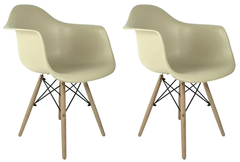 Conjunto 2 Cadeiras Eames Fendi Com Braço DSW - Empório Tiffany