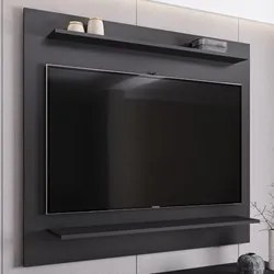 Painel para TV Suspenso 50 Pol 120cm 2 Prateleiras Versa M24 Preto - M