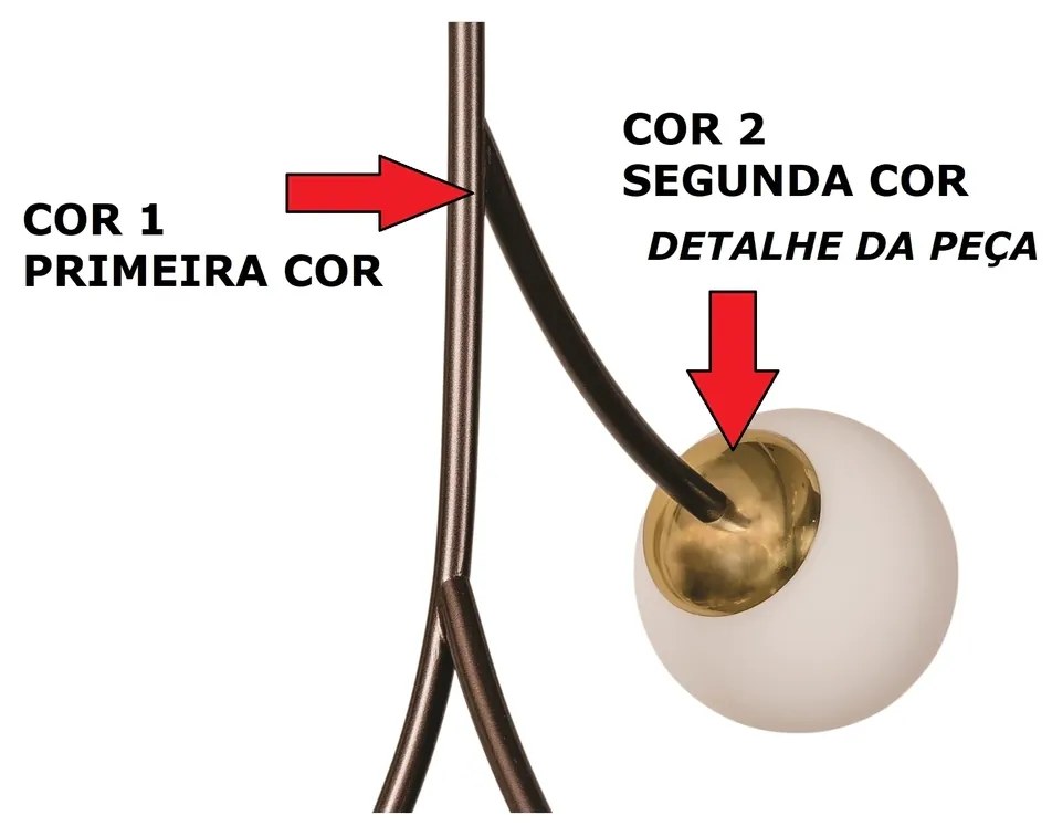 Pendente Zucca Ø23X53Cm 3Xg9 Cabo Rayon / Globo Ø12Cm | Usina 16855/3 (DR-M Dourado Metálico, FOSCO)