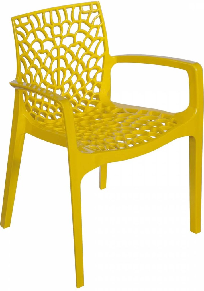 Cadeira  Gruvyer  Com Braço  PP Amarela Or Design