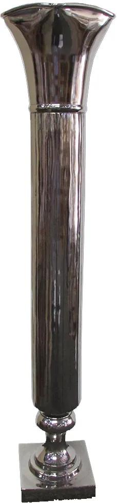 Vaso De Alumínio Liso Cromado 82cm x 18cm