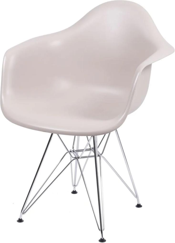 Cadeira Clássica Eames - Fendi - com braço e base de metal