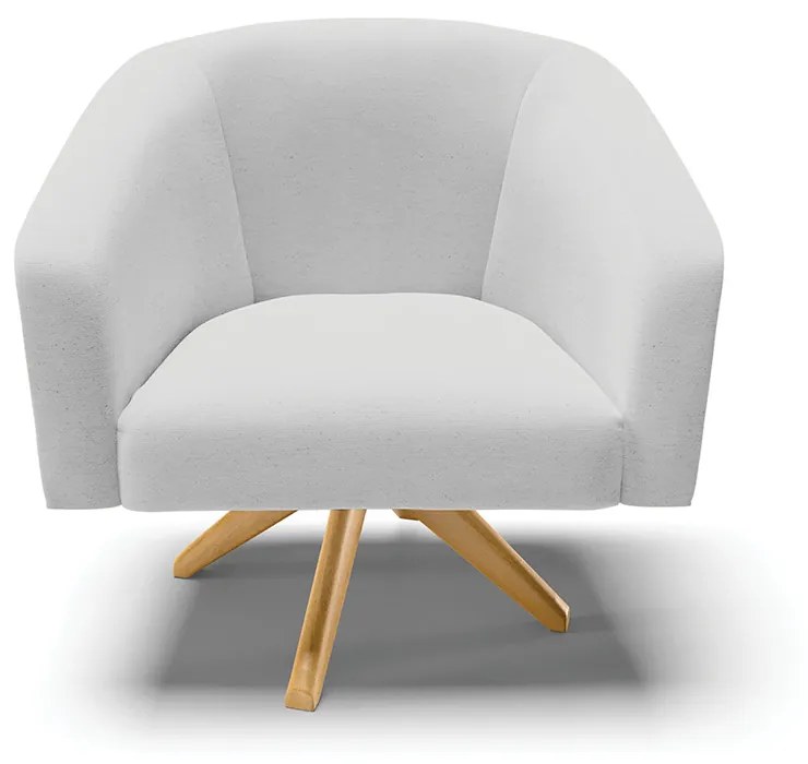 Poltrona Decorativa Giratória MA30 Stella Linho D03 - D'Rossi - A05 Cinza