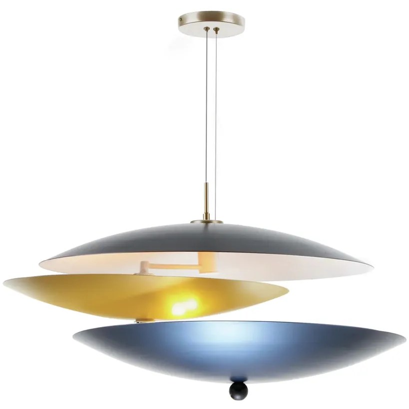 Pendente Aspen Desalinhado 69X74X34Cm 09Xg9 Metal Alumínio - Old Artis... (DOURADO FOSCO, Metal Gold)
