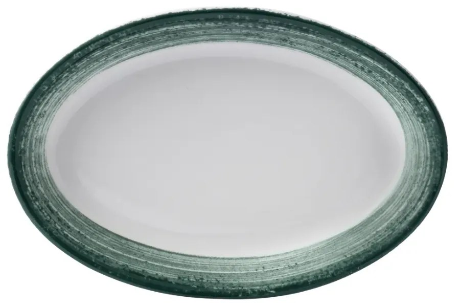 Travessa Rasa Oval 17Cm Porcelana Schmidt - Dec. Esfera Verde 2418