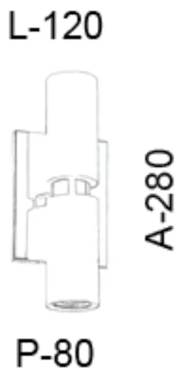 Arandela Tubo B/2 8X12X28Cm 2 X Mr11 Gu10 Metal |Old Artisan Ar-5108 (CHAMPANHE / DOURADO BRILHO)
