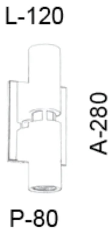 Arandela Tubo B/2 8X12X28Cm 2 X Mr11 Gu10 Metal |Old Artisan Ar-5108 (PRETO / COBRE BRILHO)