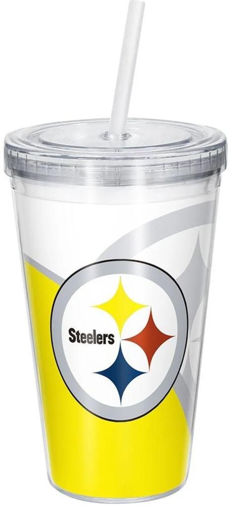 Copo Com Canudo Luxo NFL Pittsburgh Steelers