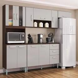 Armário de Cozinha Compacta com Balcão e Tampo 244cm Livy P11 Chocolat