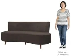 Sofá 2 Lugares para Sala Living 135cm Pés Palito Korah Z08 Veludo Marr