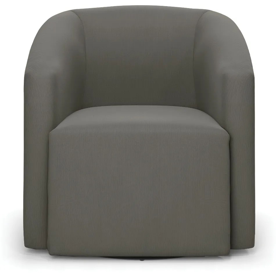 Poltrona Decorativa Base Giratória Stella Max Suede Grafite D03 - D'Rossi
