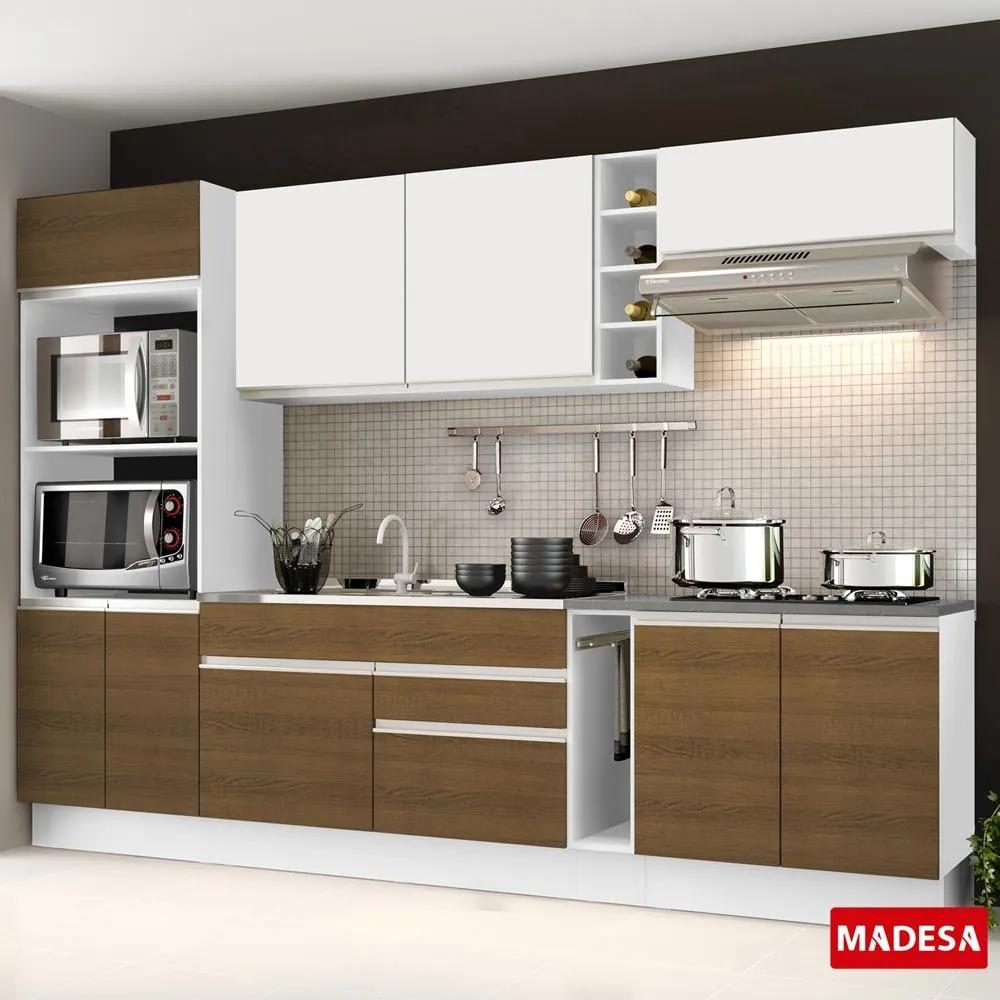Cozinha Compacta Safira G2016 Branco/Rustic - Madesa