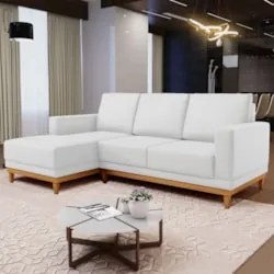 Sofá 3 Lugares 200cm Living Com Chaise Esquerdo Sala de Estar Kayrós D