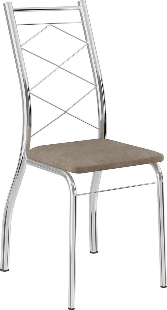 Kit 2 Cadeiras 1710 Tecido Móveis Carraro Marrom