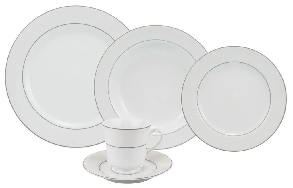 Aparelho Jantar E Chá 30 Peças Porcelana Schmidt - Dec. Martha 2309