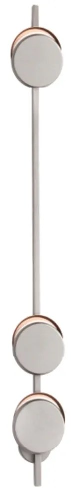 Arandela Eclipse Linear Assimetrico 07X14X120Cm Discos Metal Aluminio... (ROSE FOSCO, 110V)