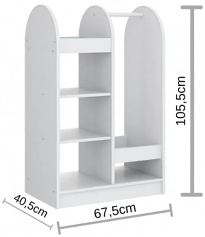 Mini Closet Para Quarto Infantil 6 Prateleiras - Branco/azul