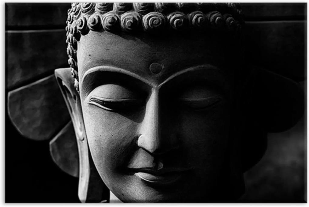 Tela Love Decor  Decorativa Buda Preto E Branco Médio