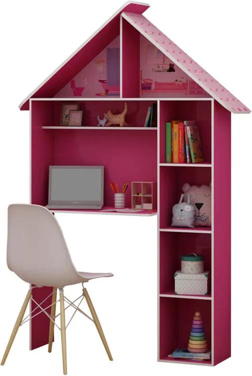 Escrivaninha Casinha Infantil Gelius Pink Plock