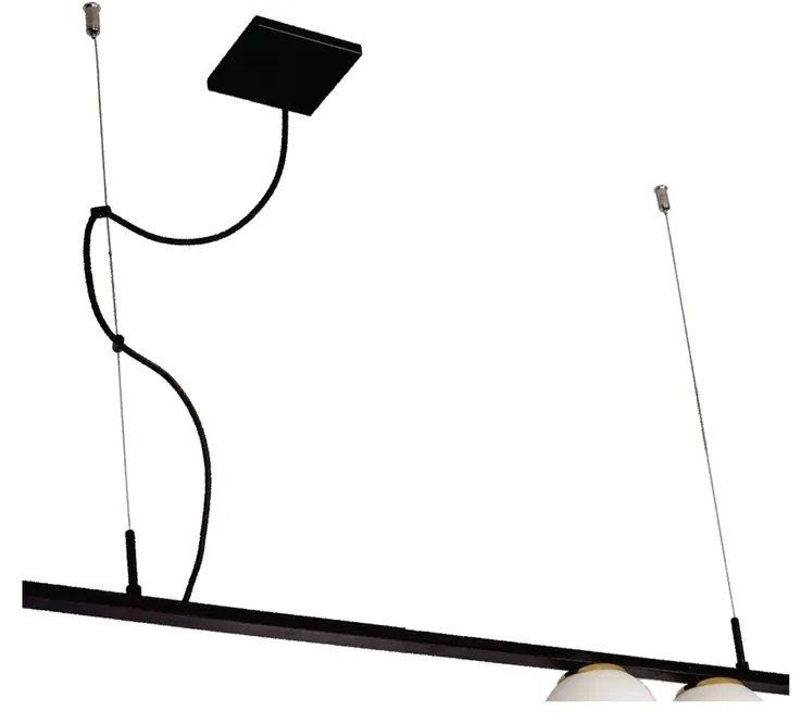 Pendente Dama 120X30Cm 3Xg9 / Cabo Aço Chumbador + Cabo Rayon / Globo... (BT / CB-PV - Branco Texturizado / Cobre Brilho Polido Verniz, AMBAR)