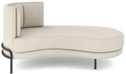 Chaise Longue Divã 164cm Braço Esquerdo Logus D06 Bouclê Bege - Mpozen